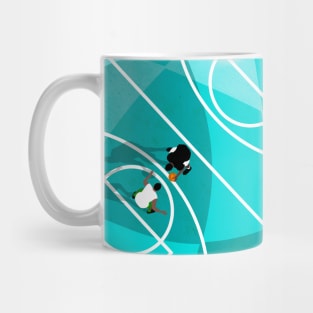 Shoot Hoops Basketball Court | Aerial Illustration Mug